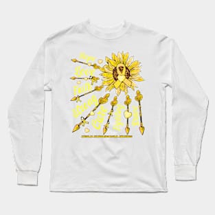 Alveolar Rhabdomyosarcoma Awareness - Sunflower leopard faith love fight Long Sleeve T-Shirt